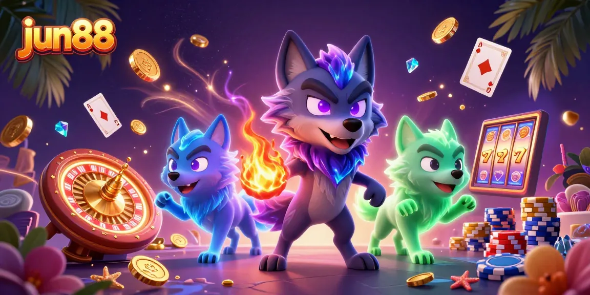 Experience thrilling gameplay at jun88 with ghostly wolves and cascading casino riches!