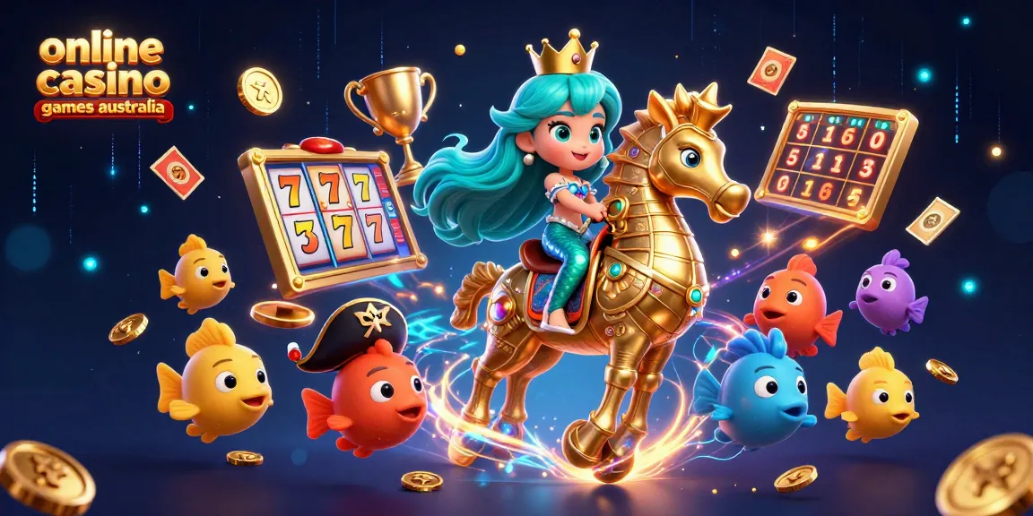 Engage with the world of online casino games Australia featuring a mermaid princess and jackpot symbols.