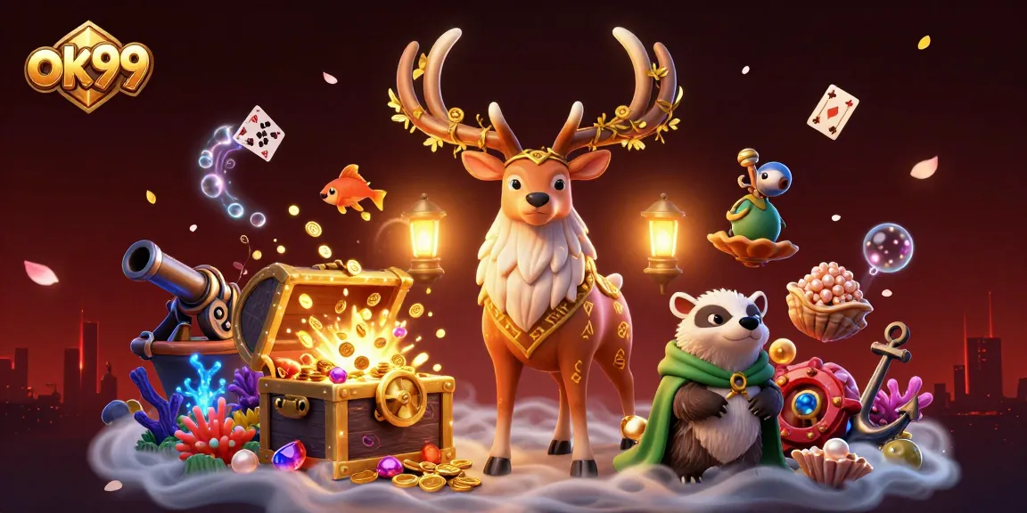 Engage with ok99 as the Celtic druid stag and wise badger discover treasure in a mystical casino.