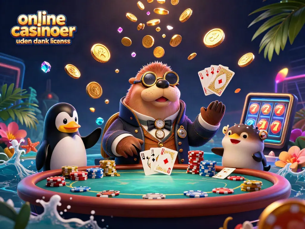 Experience captivating gameplay at online casinoer uden dansk licens with a jolly walrus and animated casino scene.