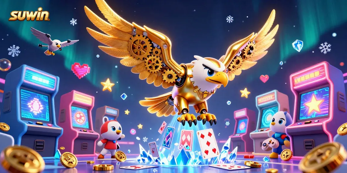 Suwin offers unforgettable gaming adventures featuring a golden eagle amid vibrant casino elements.