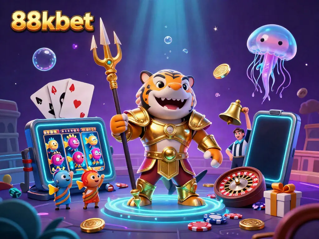 Experience thrilling gameplay at 88kbet with vibrant visuals of an underwater colosseum scene.