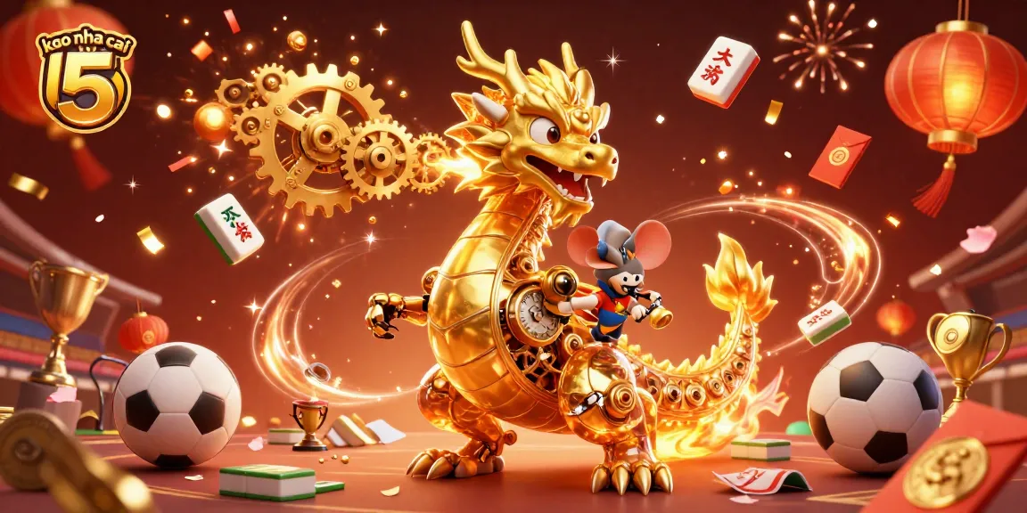 Engage with keo nha cai 5, featuring a golden dragon and dynamic sports betting elements.